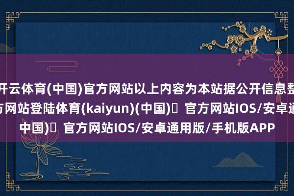 开云体育(中国)官方网站以上内容为本站据公开信息整理-开yun体育官方网站登陆体育(kaiyun)(中国)❥官方网站IOS/安卓通用版/手机版APP